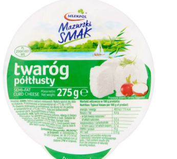 Mažesnio riebumo varškė, MLEPOL 275g