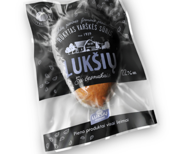 Rūkytas varškės sūris su česnakais 22% riebumo, ”Lukiškių”